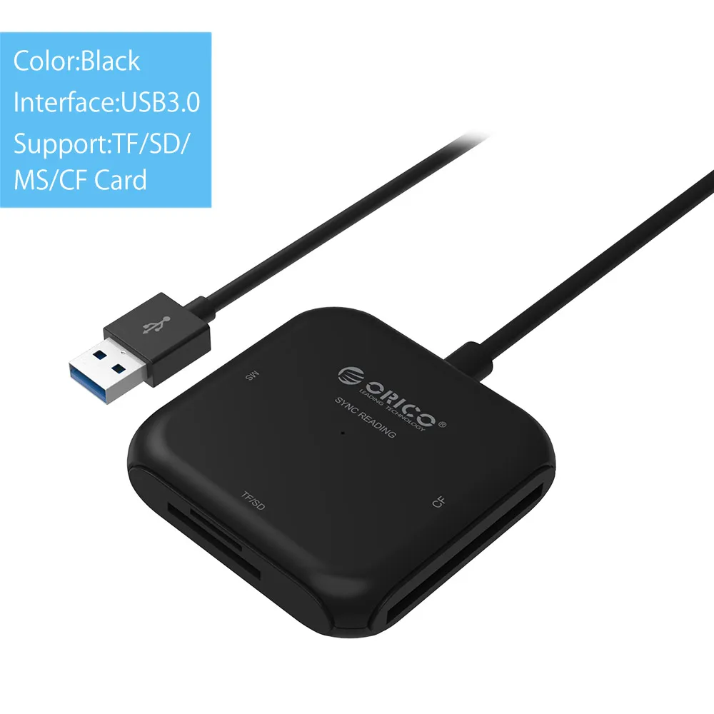 ORICO SD кард-ридер супер скорость USB 3,0 Micro SD TF кард-ридер максимальная поддержка 256 ГБ для компьютера USB 3,0 кард-ридер