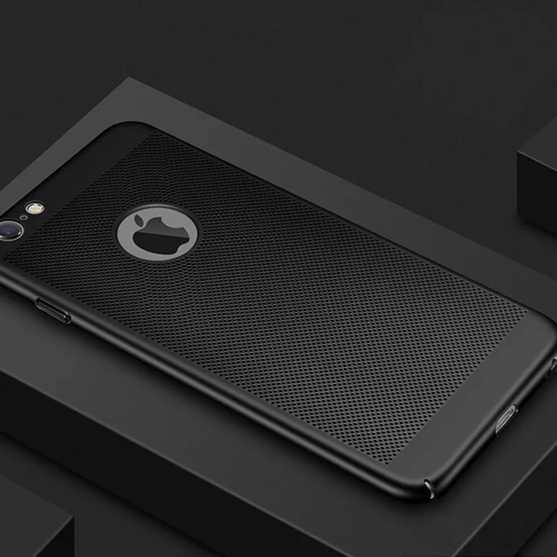 Мобильный чехол для iPhone 6 6s 7 Plus 5S Ultra Slim Grid Heat Dissipate Luxury Matte Hard PC Protective Cover SMSNXY