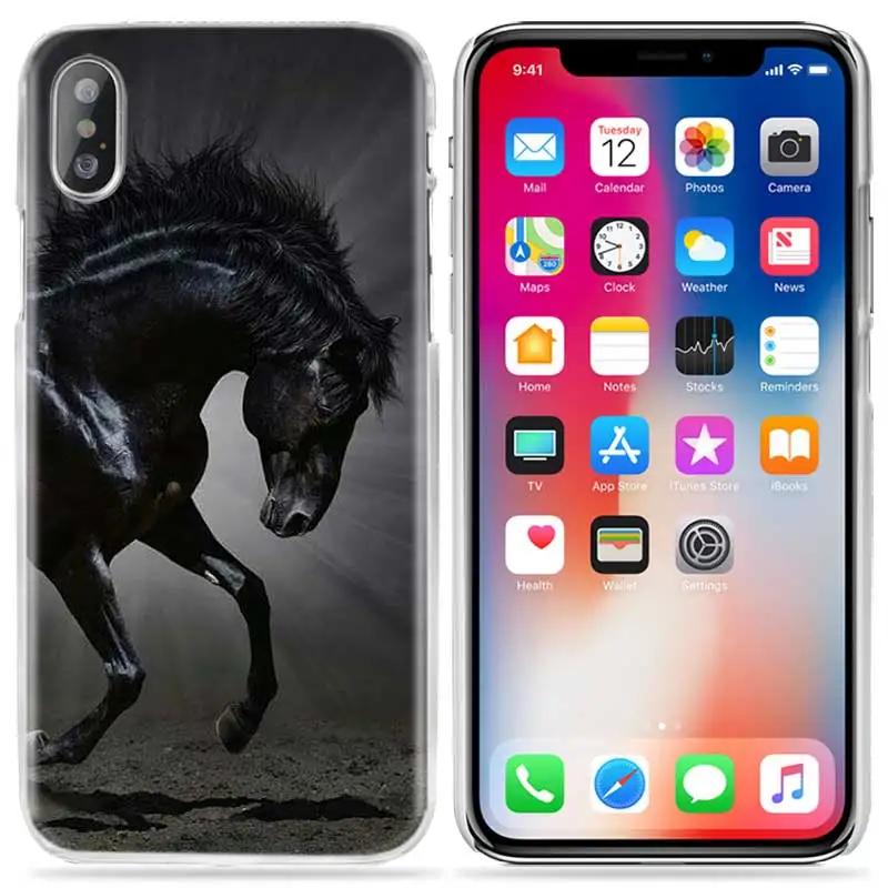 04 Чехол для iPhone XS Max XR X 10 7 7 S 8 6 6 S Plus 5s SE 5 4s 4 5C прозрачный ПК твердый пластиковый чехол Capa чехол для телефона Coque Horse Animal - Цвет: 04