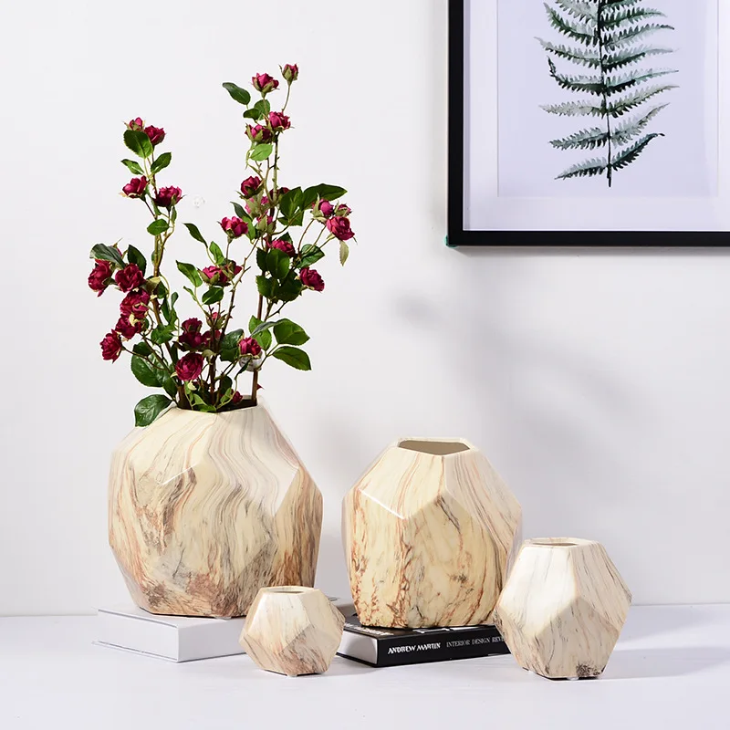 Окраски Керамика ваза для свадьбы в виде геометрических фигур декоративная дома