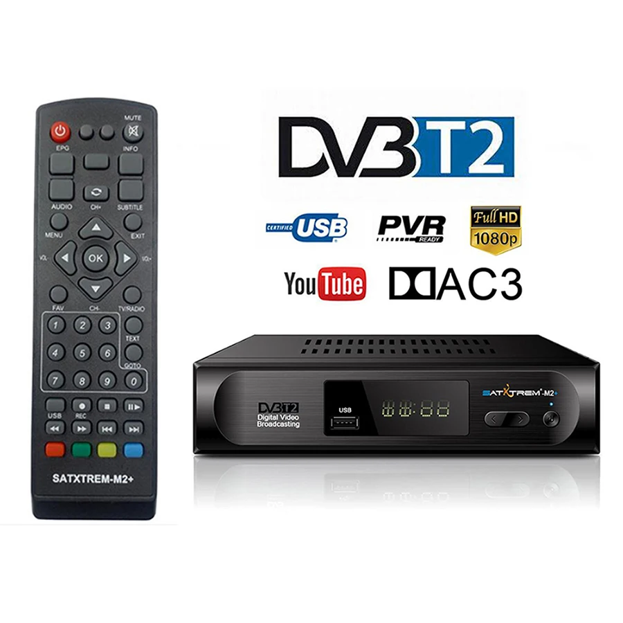 Satxtrem M2 Plus тюнер dvb t2 HD приёмникрецептор азамерики with usb wifi Digital Built-in Wifi Youtube тв приставка dvb t2 для России openbox
