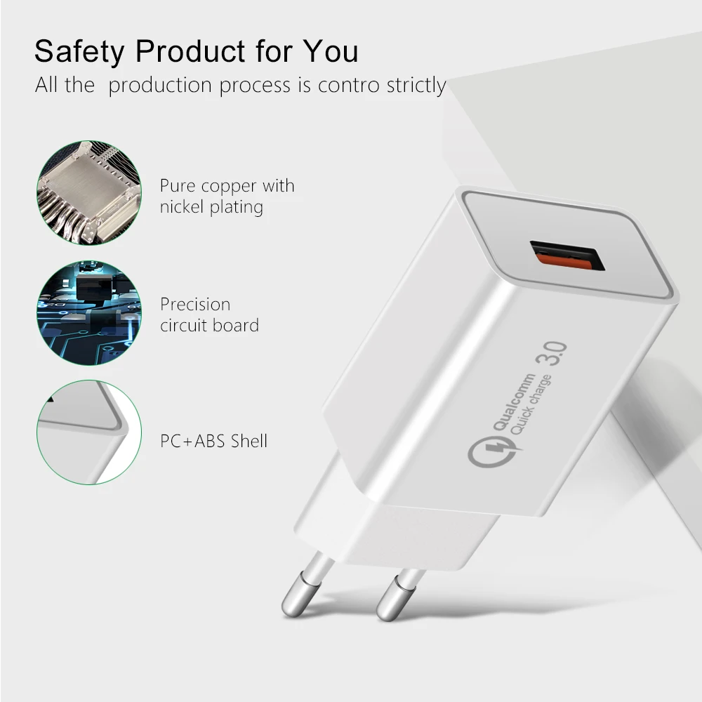 18 Вт USB зарядное устройство EU Wall Quick Charge 3 0 быстрое QC3.0 QC2.0 адаптер для iPhone X 7 Samsung Xiaomi