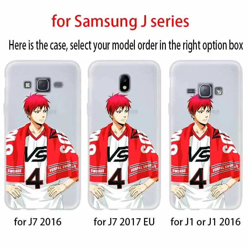 Чехол для телефона Kuroko без корзины Tetsuya kawaii anime Samsung Galaxy j6 J8 J7 J5 J3 J4 Plus 2018 2017 2016 J610 Prime