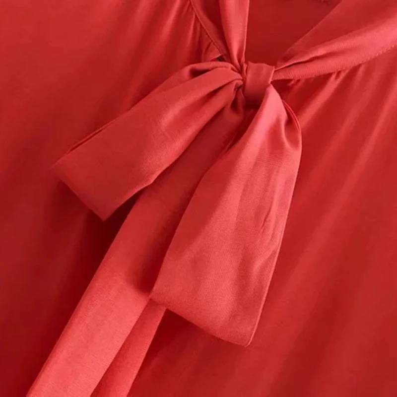 Женское винтажное длинное платье Za красное в пол с оборками и длинным рукавом