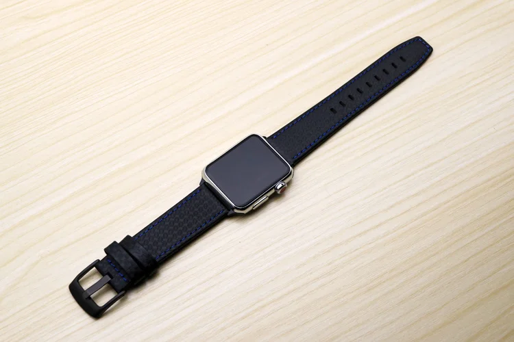 Ремешок для Apple watch 5 4 ремешок 44 мм 40 мм iWatch 3 ремешок 42 мм 38 мм углеродное волокно+ часы с кожаным ремешком аксессуары для Apple watch 3 2 1