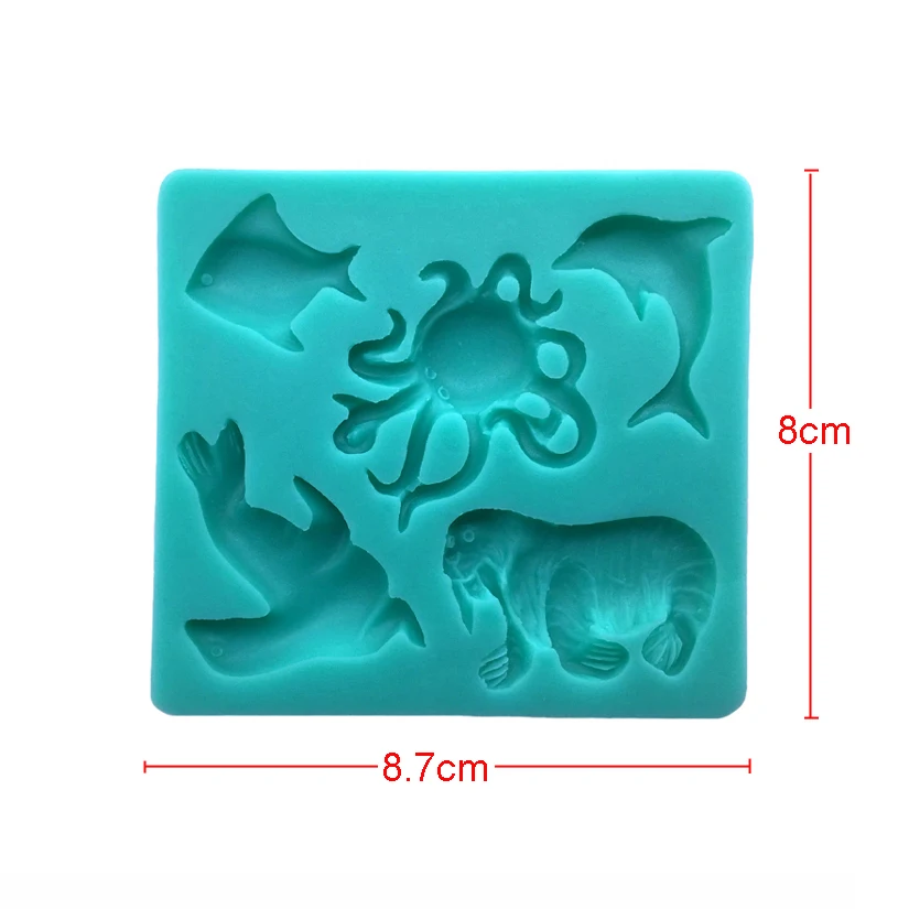 Силиконовая форма в виде осьминога морских львов дельфинов