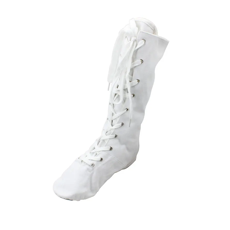 White MSMAX P112 парусиновая детская обувь для мальчиков и девочек; Танцевальная обувь; обувь для джаза; профессиональные Балетные Джазовые ботинки; Детские современные джазовые танцевальные кроссовки - Цвет: White