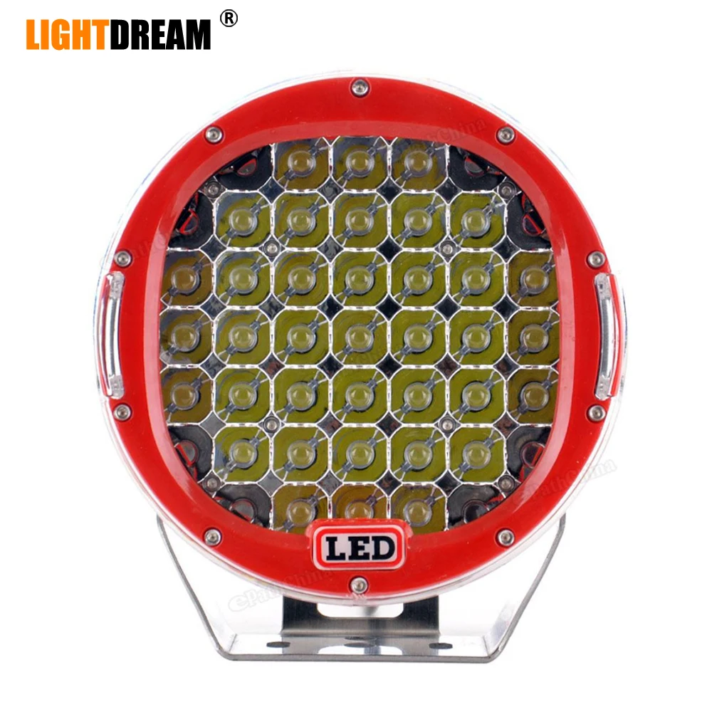9 &quotдюймовый круглый 185 Вт Светодиодные фары 12V 24V черный красный светодиодный