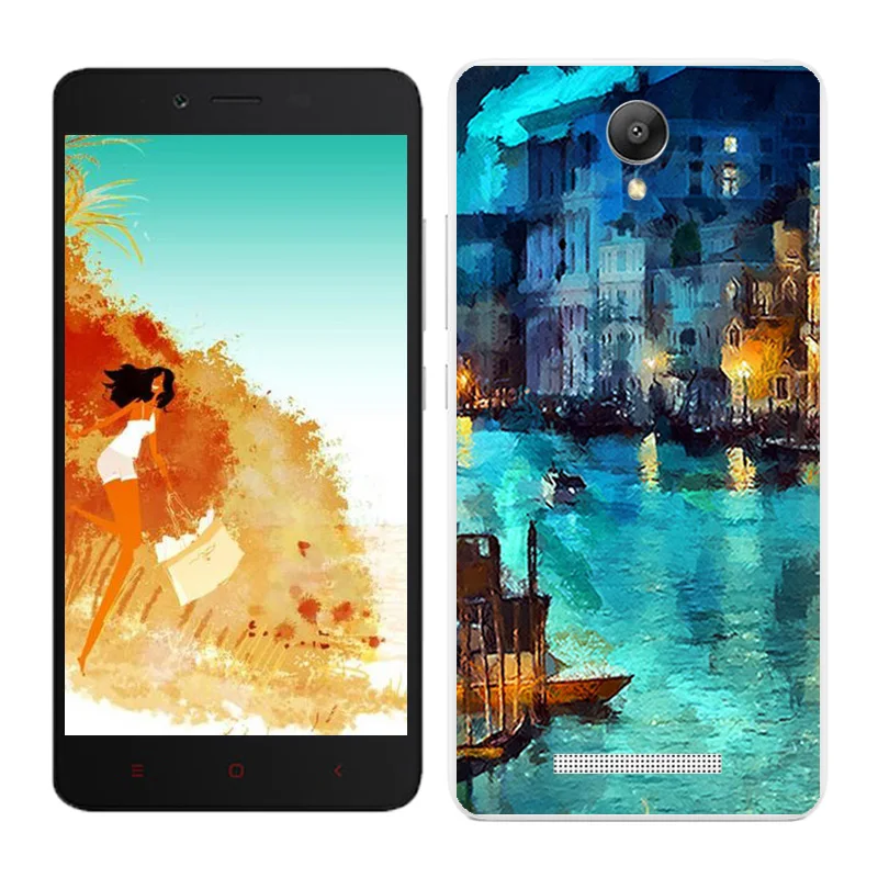 06 Чехлы для Xiaomi Redmi Note 2, Мягкая силиконовая задняя крышка для телефона Redmi Note2, черный Чехол С Рисунком Слона для Hongmi Note2 - Цвет: 06
