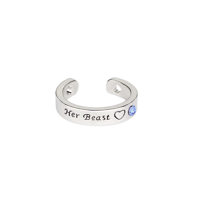 Кольца с регулируемым кристаллом в виде красавицы и чудовища|promise ring|ring forrings for her |