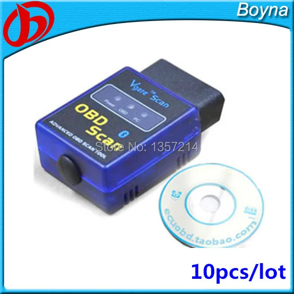 DHL Free Shipping Vgate ELM327 Bluetooth V2.1 works on Android OBD OBDII Scanner Tool ELM 327 10PCS/LOT |