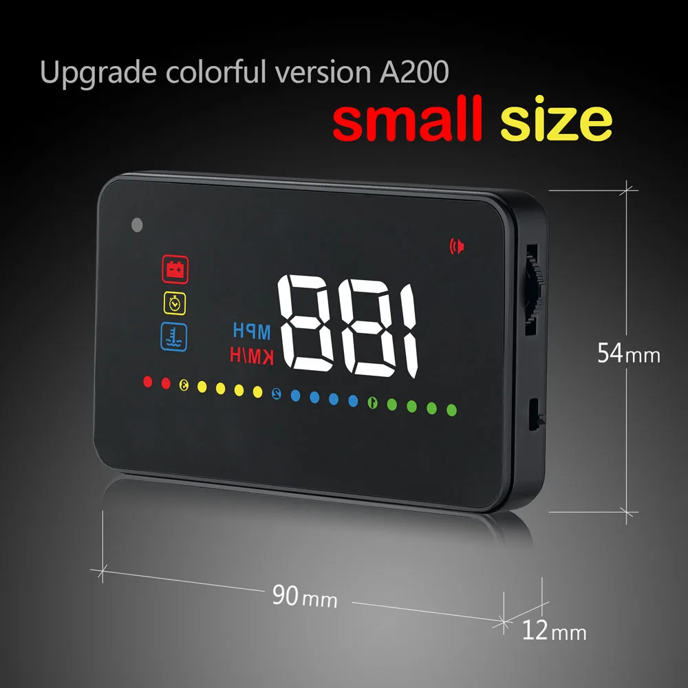 A200 hud автомобильный универсальный дисплей Спидометр obd2 температура воды