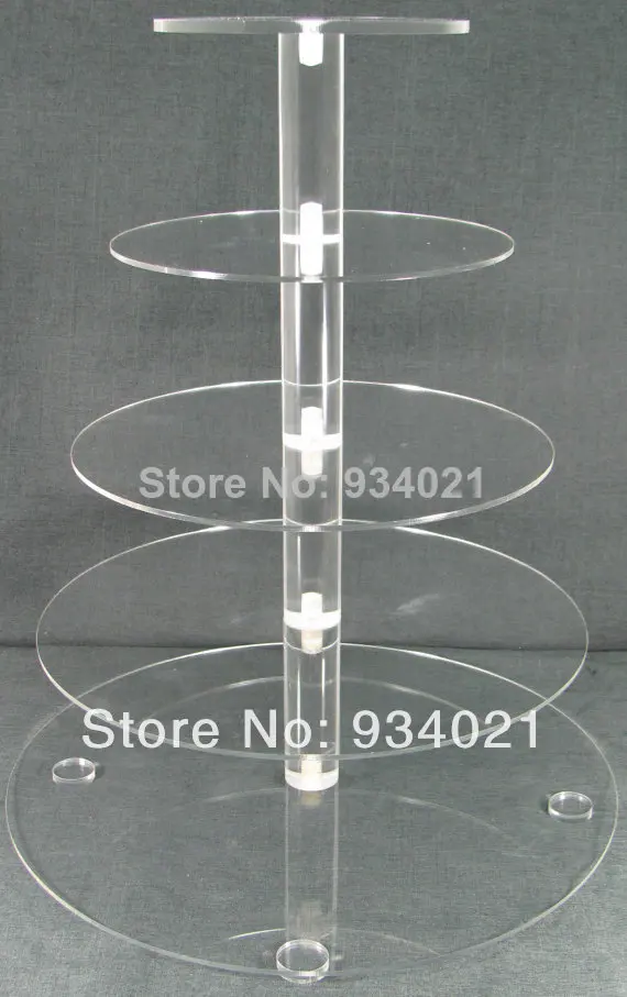 Hot selling /4 mm 5 Tier Round Acrylic Wedding Cake Stands Party Cup Holders | Дом и сад