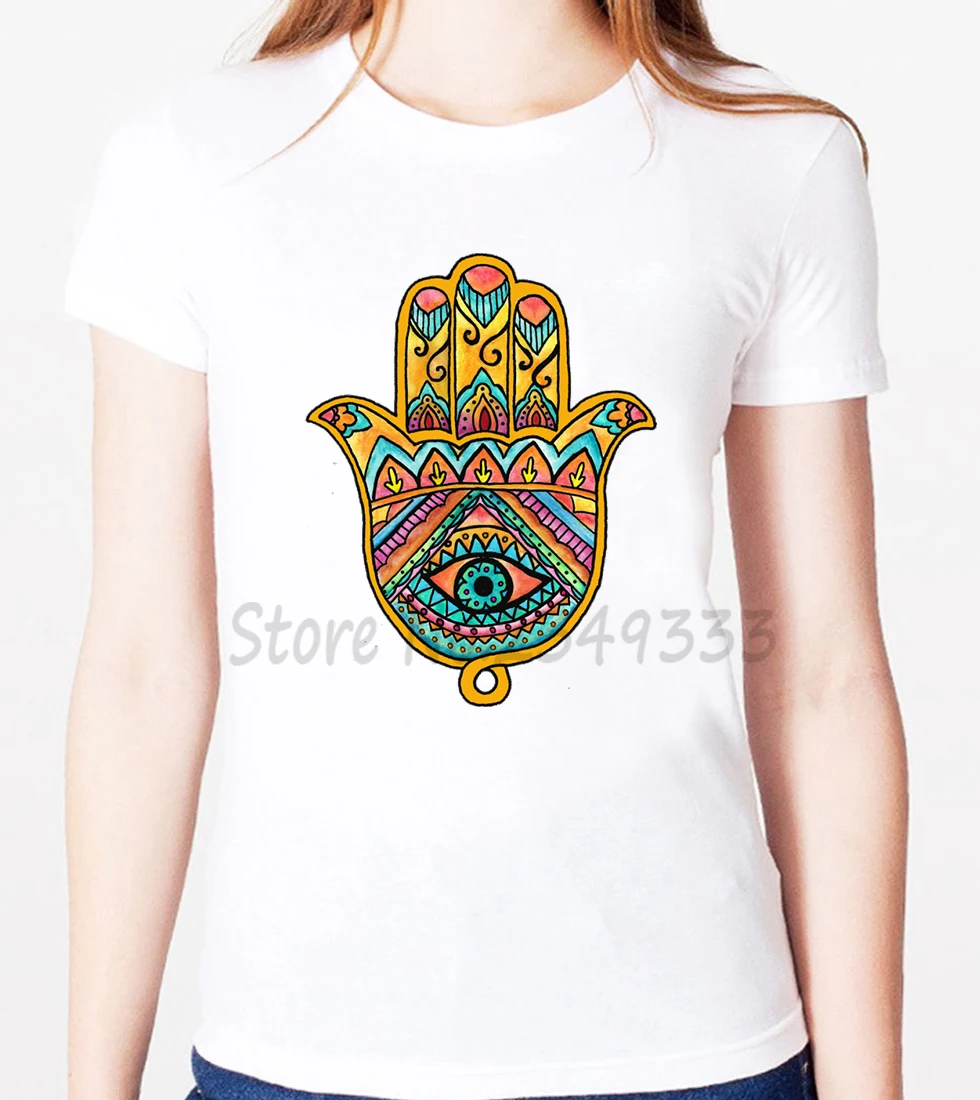 Футболка hamsa женская с цветным принтом модал Повседневная Свободная смешная