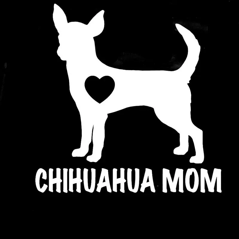 12 5 см * 7 Чихуахуа надписи Mom Love Heart Собака Щенок Авто Высокое качество виниловые