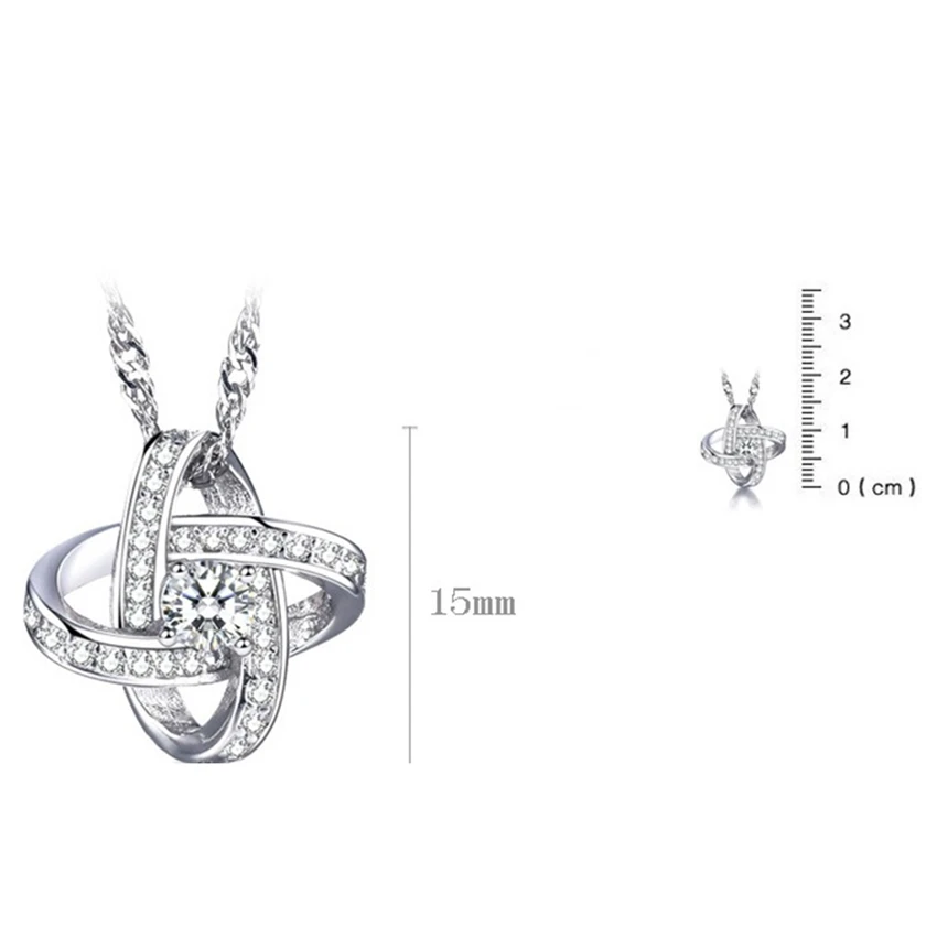 Ms. Серебряный цвет кулон сердце вечная любовь мода супер флэш кристалл ювелирные