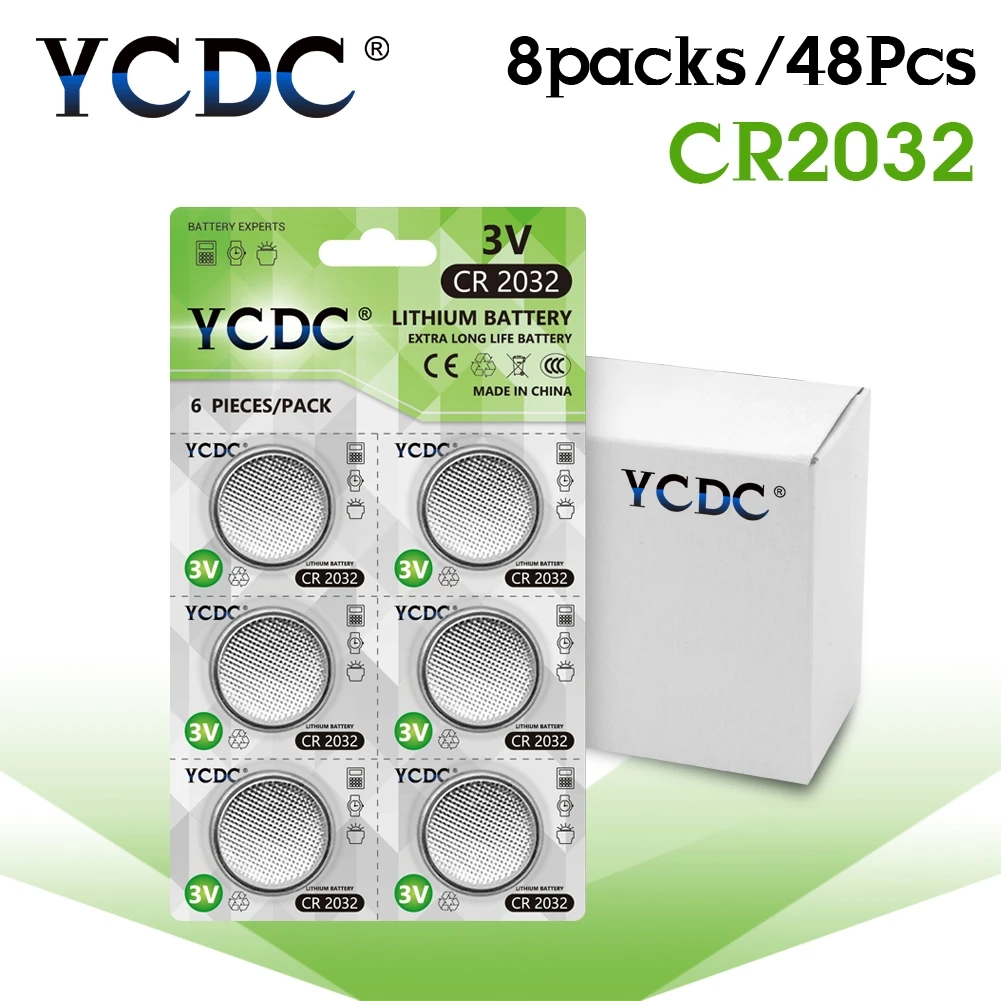 48pcs 8cards Green power 6 шт/карт CR2032 BR2032 DL2032 EA2032C ECR2032 L2032 CR 2032 литий-ионная 3 в Кнопочная батарея для монет - Цвет: 48pcs 8cards