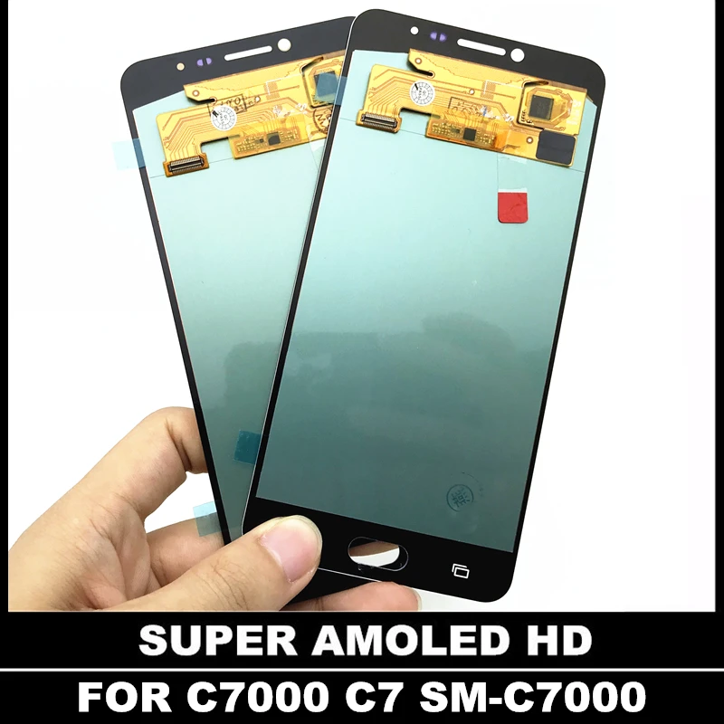 100% супер AMOLED LCDS для Samsung Galaxy C7 C7000 SM ЖК дисплей телефона кодирующий