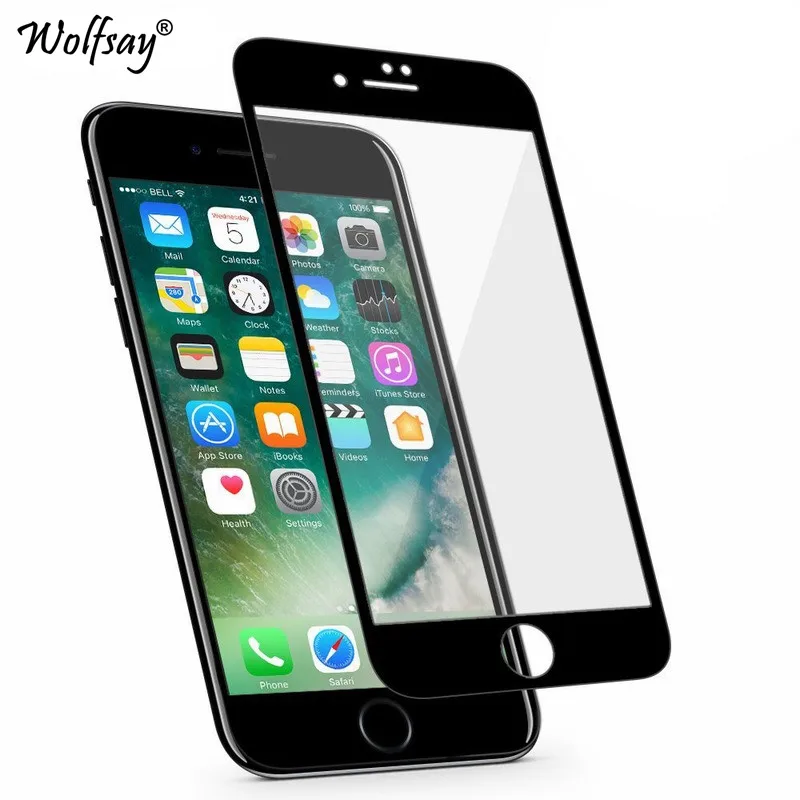 2 шт. полное покрытие стекло для iPhone 7 защита экрана закаленное Круглое Apple пленка