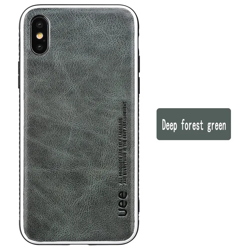 Модный чехол для телефона из натуральной кожи для iPhone X, XS, XR, все включено, Ретро мягкий чехол, защитный чехол для iPhone 6 plus, 7, 8, 8plus - Цвет: Deep forest green