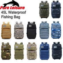 PureLeisure 45L водонепроницаемый рыболовный рюкзак Открытый Molle Camo Тактический охотничий альпинистский военный армейский рюкзак сумки