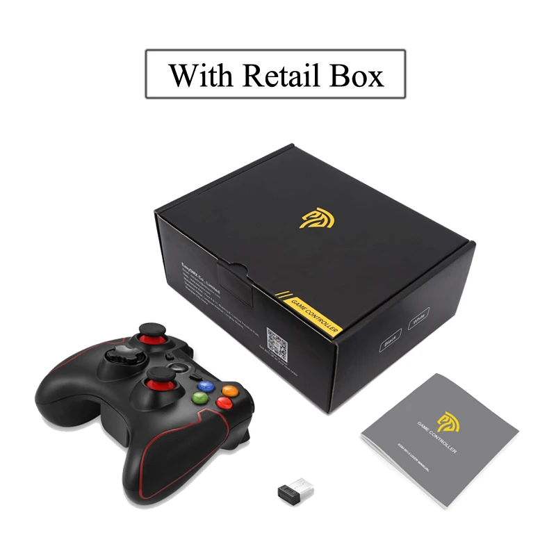 Red with box 2,4G беспроводной ESM-9013 геймпад игровой джойстик контроллер подходит для ПК Windows для PS3 tv Box Android смартфон - Цвет: Red with box
