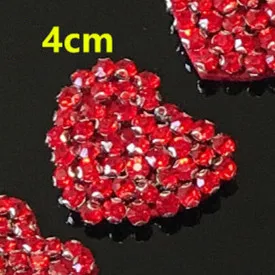 4 CM Любовь красные бусинки нашивки в виде сердца DIY аппликация пришить отделка бисером патч наклейки для одежды DIY аксессуары для одежды - Цвет: 4 CM