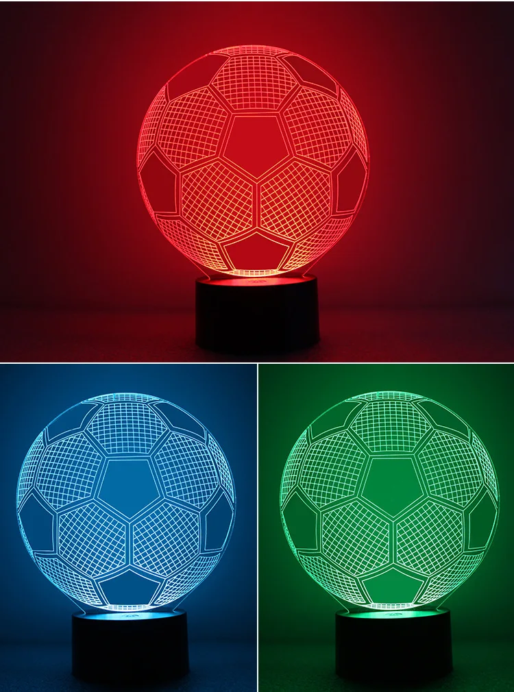 USB & Dry на батарейках футбольный 3D ночной Светильник светодиодный настольная лампа с сенсорным ключом креативное энергосберегающее использ... от AliExpress WW