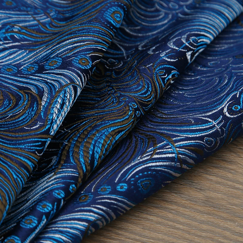 Peacock style Metallic Jacquard Brocade Fabric,3D jacquard fabric, yarn dyed fabric for Womens Coat Dress Skirt By meter
