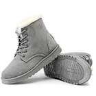 Женские ботинки, зимние теплые меховые ботинки на шнурках, Прямая поставка