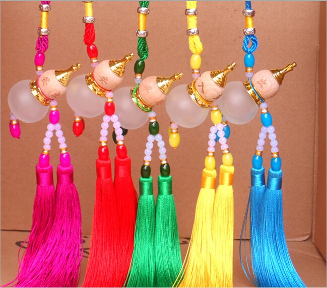 

10 мл Автомобильная подвеска белая Нефритовая Тыква с кисточкой стеклянная бутылка для духов автомобильные аксессуары 50 шт./лот