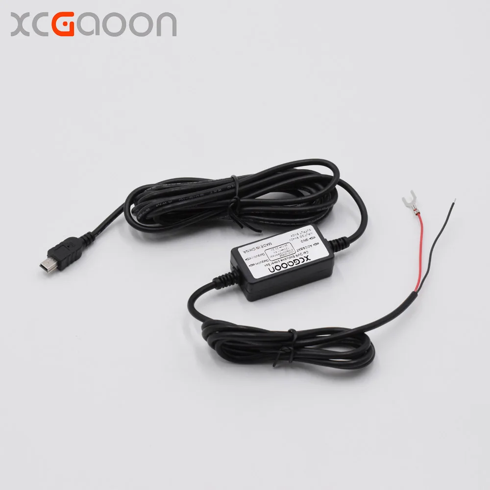 Конвертер постоянного тока для автомобиля XCGaoon 12V 24V на 5V 2A с прямым кабелем mini USB, подходит для видеорегистратора, камеры GPS, длина 3.5 метра.