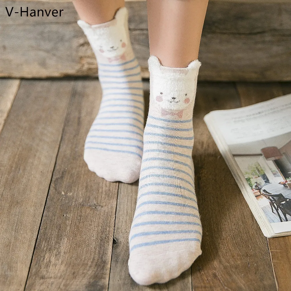 V Hanver хит продаж осенне зимние женские носки Kawaii серия с персонажами из