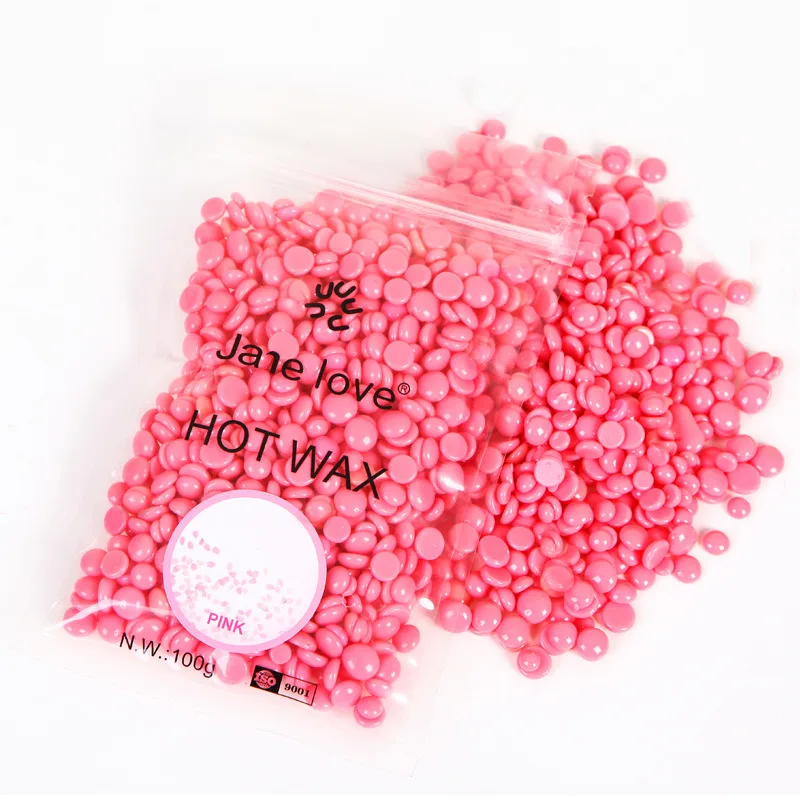 Pink 100g Восковые для удаления волос восковые бобы безболезненное удаление волос без шелушения мульти-удаление волос жемчужные Твердые восковые бусины - Цвет: Pink 100g