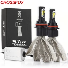 CROSSFOX S7 Авто H4 светодиодный лампы H13 9004 9007 880 H3 H11 9005 9006 H7 H1 светодиодный головной светильник COB светодиодные лампы 12V 6000K лампы для укладки волос
