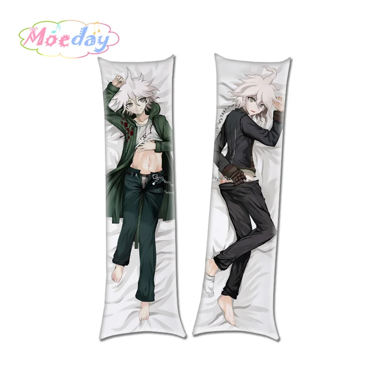 Burgundy Danganronpa триггер Happy Havoc Nagito Makoto Amami Oma Mens Dakimakura Чехол - Color: Burgundy