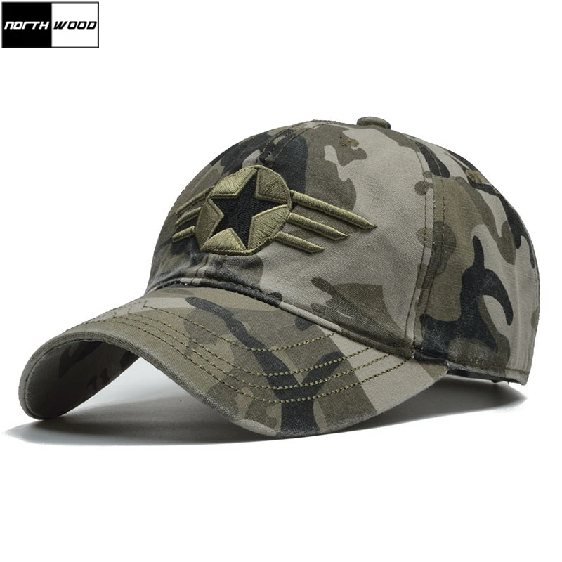 

[NORTHWOOD] Brand Camo US Army Cap Men Army Baseball Cap Dad Hat For Men Camouflage Snapback Bone Masculino Tactical Dad Cap