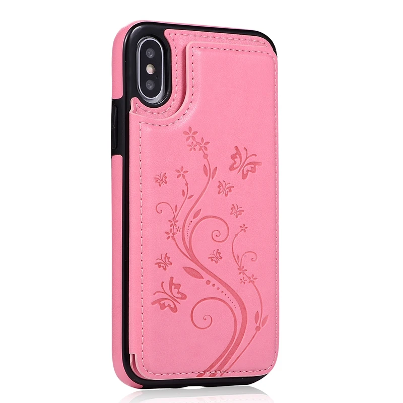 Чехол с тиснением в стиле ретро для iPhone 7, 8, 6, 6S Plus, X, XR, XS Max, кожаный флип-чехол с подставкой для iPhone X, XR, XS Max, сумки для слотов