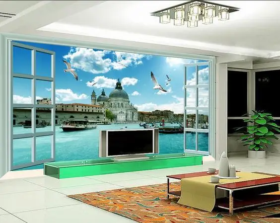 

custom 3d photo wallpaper 3d wall murals wallpaper European dream scenery outside the window scene 3 d TV setting wall wallpaper