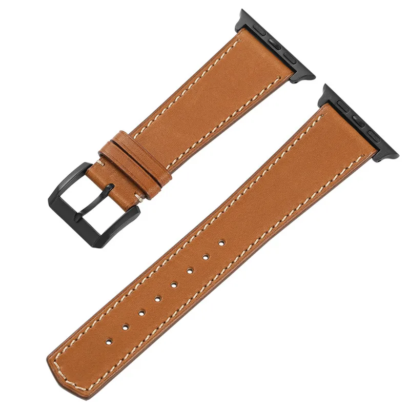brown(longer)-black CHIMAERA для наручных часов Apple Watch плечевой ремень кожаный ремешок для наручных часов iWatch серии 1/2/3/4 часы ремешок 38 мм 40 мм 42 44 мм - Цвет ремешка: brown(longer)-black