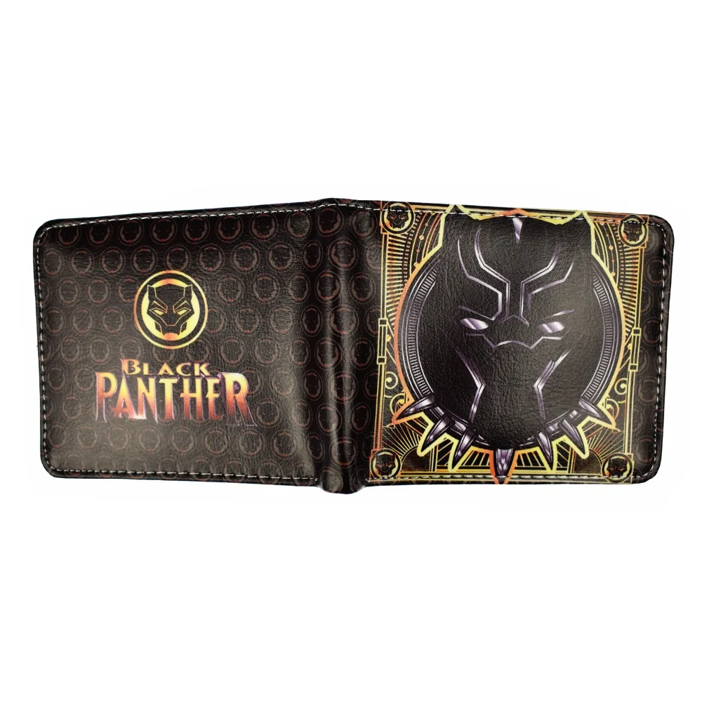 Новое поступление черный кошелек Panther мужской короткий с карманом для монет на