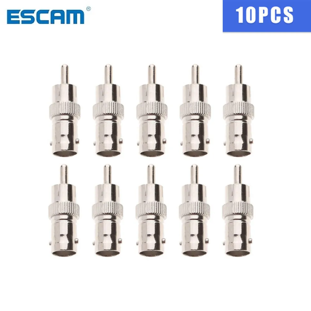 ESCAM 10 шт. оптовая продажа штекер BNC на гнездо RCA коаксиальный кабельный