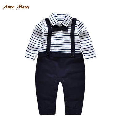 Auro Mesa/100% хлопковый комплект в полоску для маленьких девочек боди с