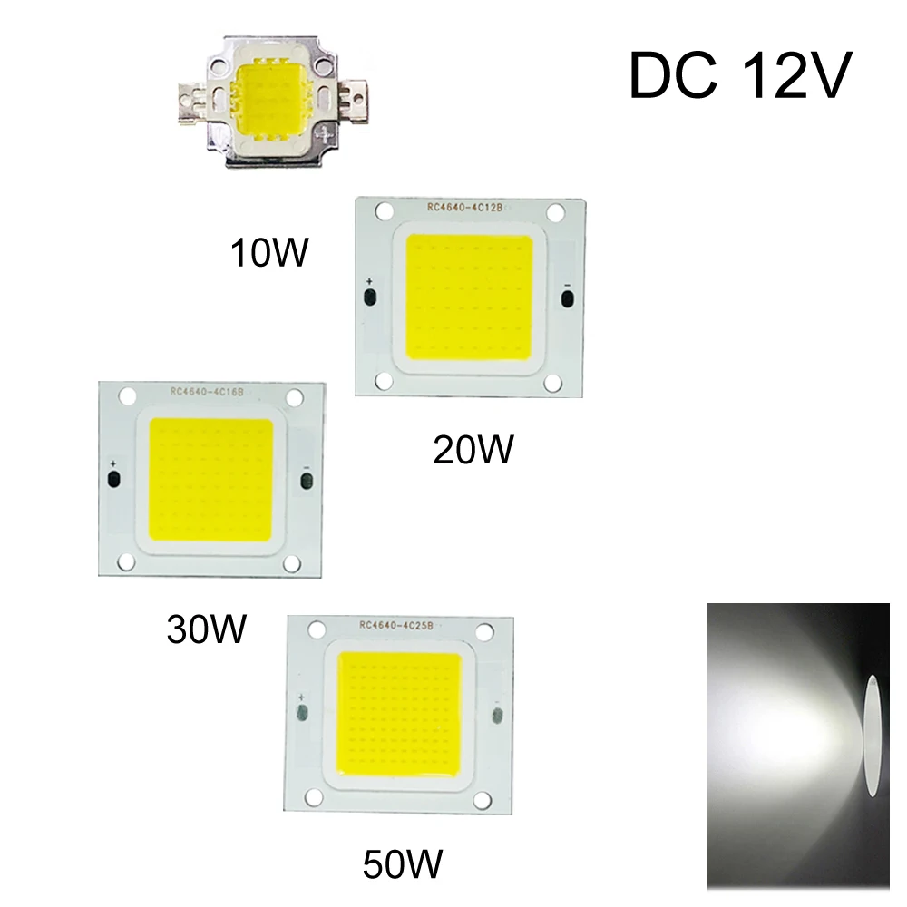 Светодиодный чип прожектор COB лампа холодный белый ламповый диод DC 12 В высокой