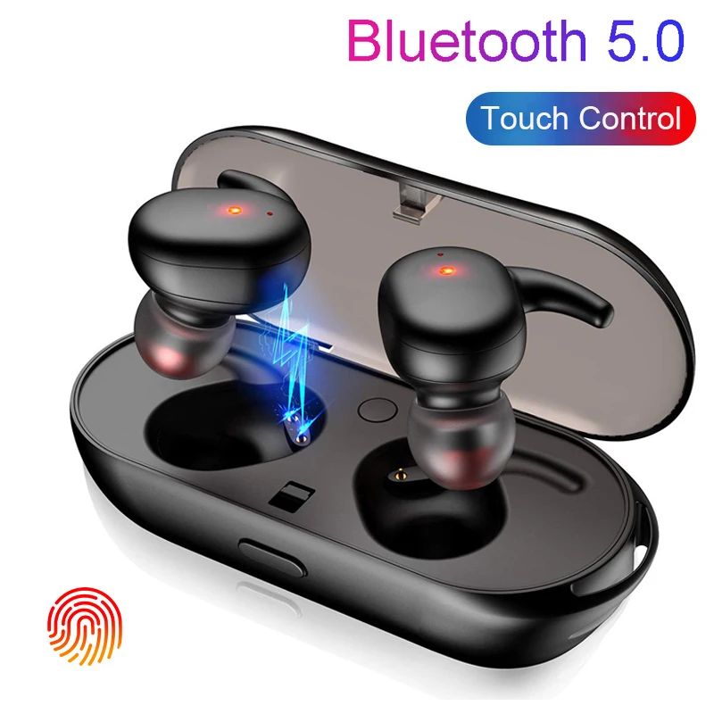 TWS Bluetooth V5.0 наушники мини сенсорное управление беспроводные стерео бас гарнитура