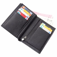 j m d real genuine leather black wallets business mens businee cards case credit card package coin pocket wallet 8153a
