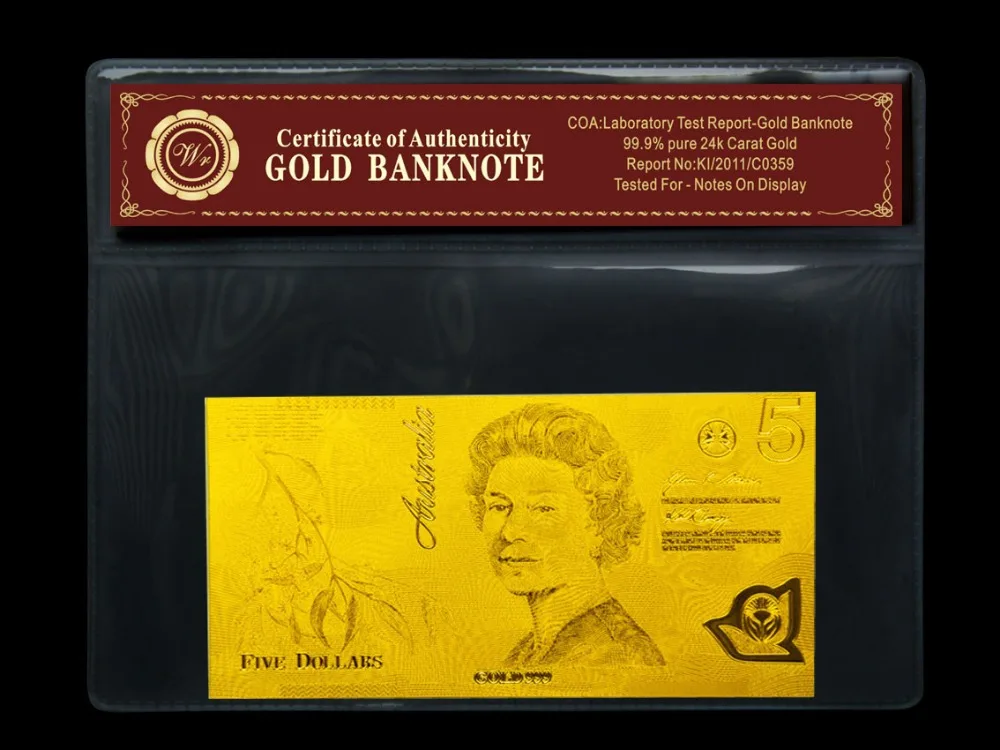 Новый дизайн австралийская новая золотая фольга 5 новых для коллекции и делового