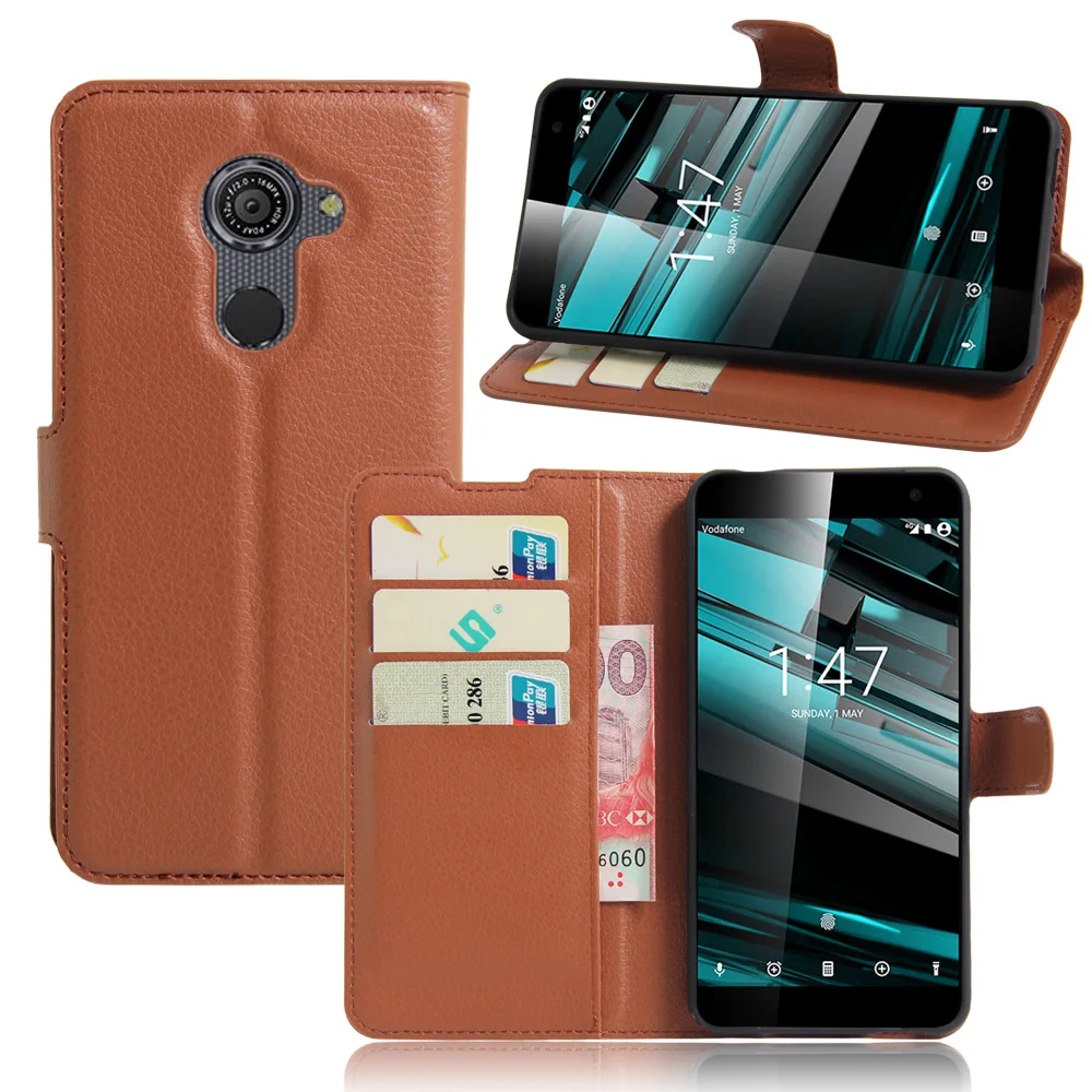 100 Шт./лот Новый 2016 Люкс ИСКУССТВЕННАЯ Кожа Флип Чехол для Vodafone smart Platinum 7 Бумажник