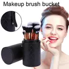 Портативный держатель для хранения косметики из искусственной кожи, чехол для чашки, органайзер, контейнер для кистей для макияжа, ручка черного цвета