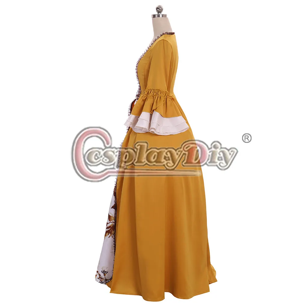 Cosplaydiy индивидуальный заказ Outlander Клэр Рэндалл желтый рококо бальное платье Marie Antoinette Принцесса Королева вечерние платья L320